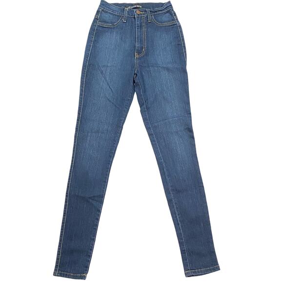 Fashion Nova Stretch Jeans Jeggings Dark Wash Size 3 (W25) Pants Bottoms - Picture 1 of 3